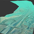 Aerial Curved Highway Road Network With Arid Terrain Interchange Lanes And Facilities