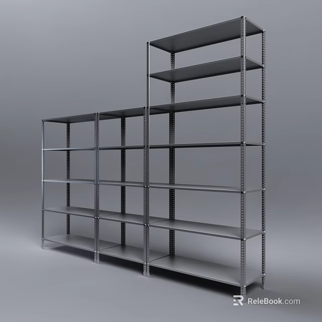 Industrial Metal Shelving Unit With Multiple Layers For Storage Organization 3d model 