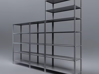 Industrial Metal Shelving Unit With Multiple Layers For Storage Organization 3d model