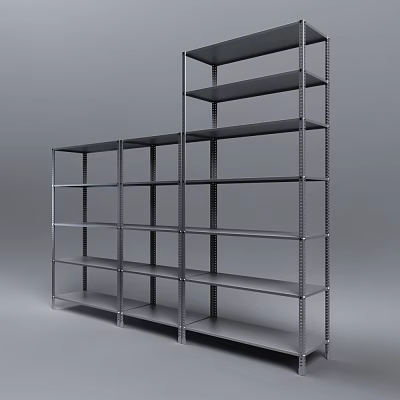 Industrial Metal Shelving Unit With Multiple Layers For Storage Organization 3d model