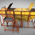 Industrial Yellow Multi Tank Equipment with Metal Frame Wheels Ladder and Red Wheel Control Unit