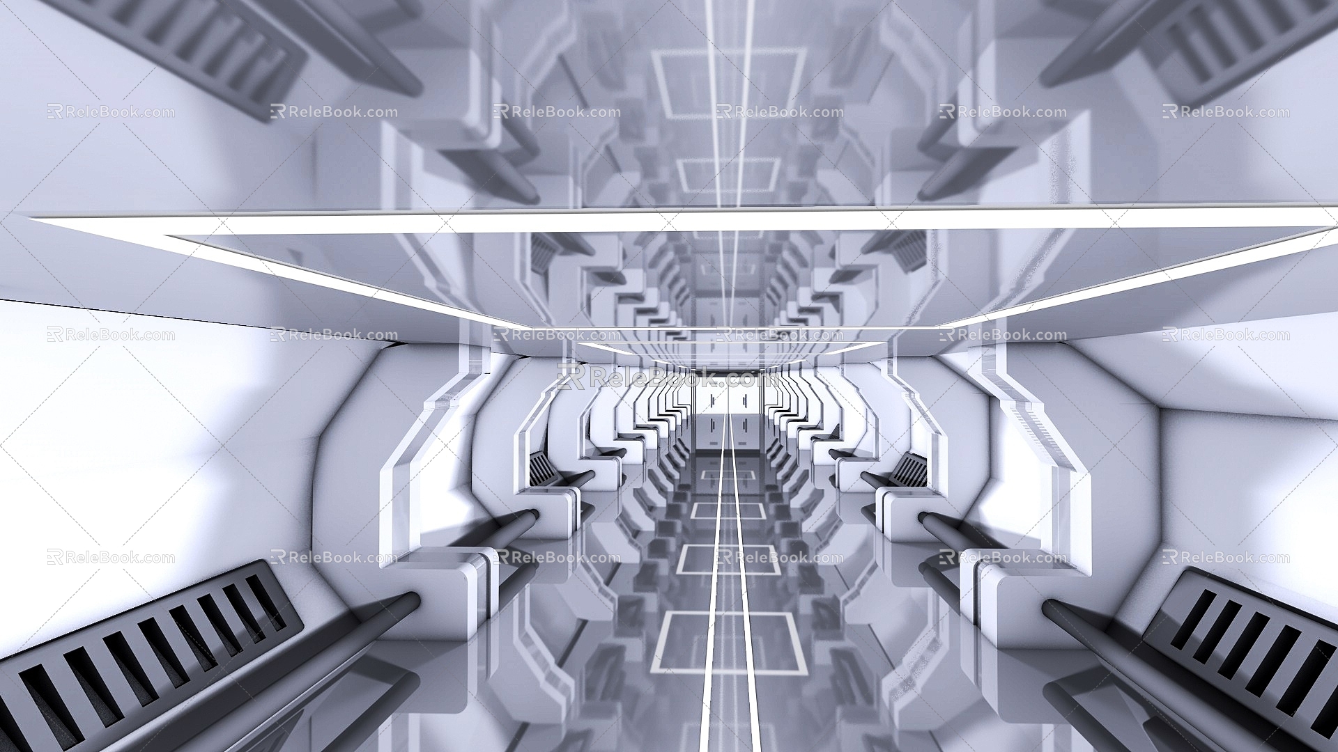 Modern Sci-Fi Corridor Tech Corridor 3d model