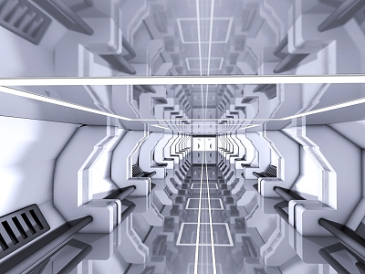 Modern Sci-Fi Corridor Tech Corridor 3d model