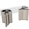 Modern Glass Top Dining Table With Silver Curved Legs Open Magazine Clear Glasses And Tray