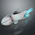 Futuristic Single Person Vehicle With Streamlined Cockpit And Blue Thruster Design
