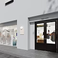 WAIT Clothing Store Modern White Storefront With Window Display Mannequins And Apparel