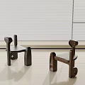 Unique Shaped Modern Leisure Chairs In Dark Tones For Bright Room With Window Blinds