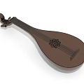 Traditional Wooden Pipa Musical Instrument With Brown Carved Design And Smooth Finish