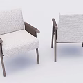 Modern Dining Chairs With Light Textured Upholstery And Dark Wooden Legs
