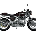 Vintage Brown Motorcycle with Round Headlight Chrome Details Spoked Wheels and Black Seat