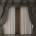 European-style curtains 3d model