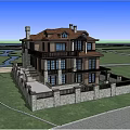 Detached Villa Surrounded by Lush Greenery With Balconies Large Windows and Patio