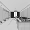 Modern Hotel Guest Room Featuring Marble Wall TV Comfortable Sofa Chandelier And Herringbone Wooden Floor