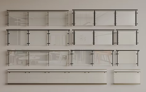 glass railing 3d model