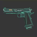 Black Syndicate Tactical Pistol With Red Accents And Ergonomic Grip Design