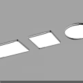Modern Minimalist Ceiling Lights With Rectangular Square Round Shapes And White Light Metal Frame 3d model