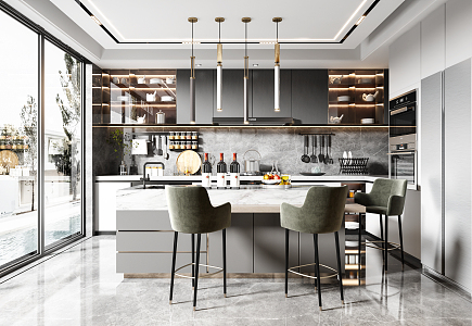 Light Luxury Kitchen 3d model