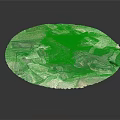 Modern Abstract Oval Wall Decor With Green Gray White Paper Art Design