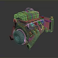 Detailed 3D Rendered Engine Model Featuring Mechanical Parts And Pipes