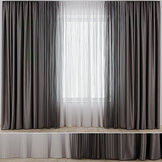 Modern fabric curtains 3d model