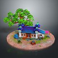 Farmhouse Holiday House Holiday House Rural Villa Idyllic Villa Rural House Idyllic Idyllic Landscape 3d model