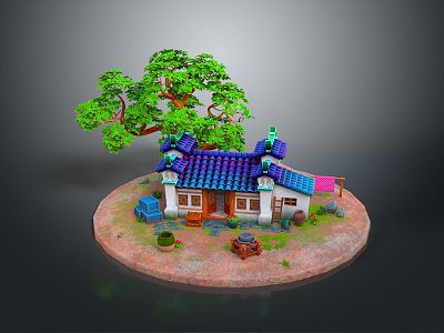 Farmhouse Holiday House Holiday House Rural Villa Idyllic Villa Rural House Idyllic Landscape 3d model