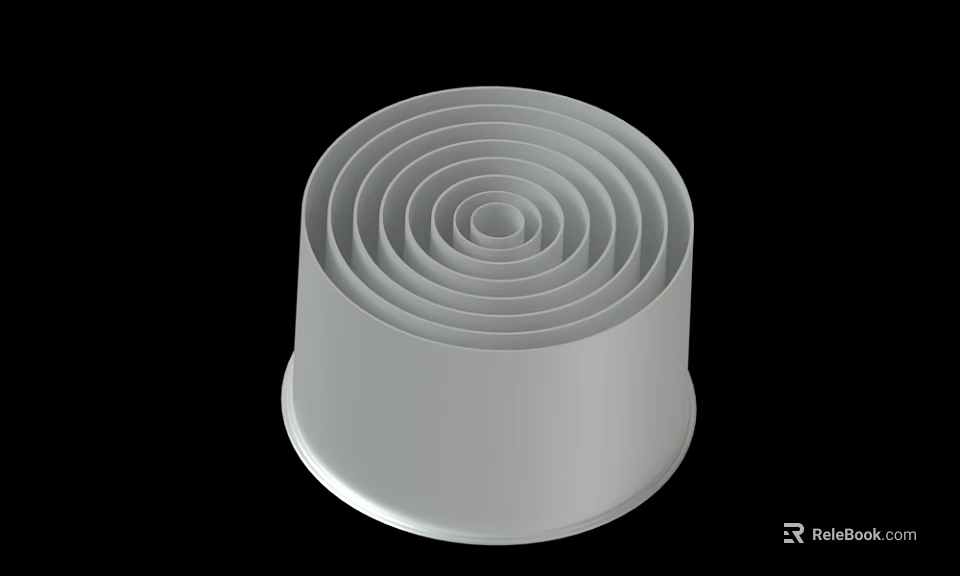 White Spiral Cylindrical Baking Mold With Layered Structure And Smooth Surface 3d model