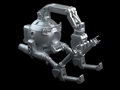 Futuristic Mechanical Robot Featuring Robotic Arm Claws Metallic Structure And Multiple Joints 3d model
