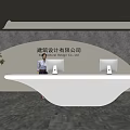 Company Front Desk Background Wall Reception Area Bar Desk Reception Desk Lobby Simple Lobby 3d model