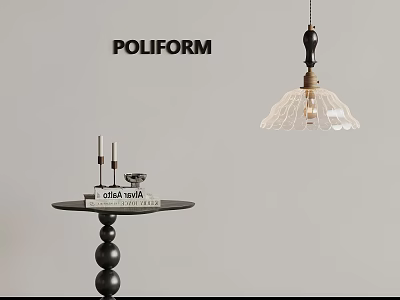 POLIFORM Home Decor With Small Black Table Lamp Candle And Book 3d model