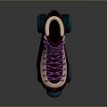 Vintage Burgundy Suede Roller Skates With Purple Blue Laces And Teal Wheels