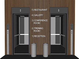 Modern elevator combination trash can 3d model