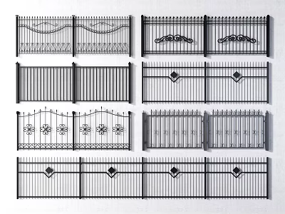 Modern Railing Wrought Iron Railing Guardrail 3d model