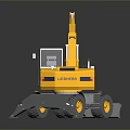 Yellow White 316 Excavator Construction Vehicle With Cab Bucket And Yellow Wheels