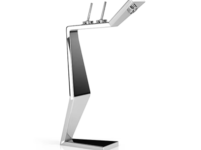 Modern Silver Metal Faucet With Unique Geometric Stand Design 3d model