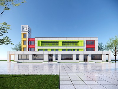 Modern Kindergarten Building Shache Kindergarten 3d model