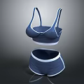 Stylish Blue Underwear Set Featuring Bra and Panties with White Trim