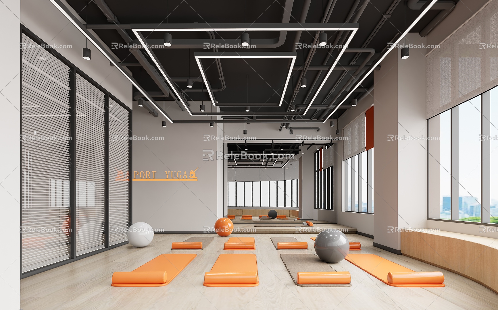 Modern Yoga Room 3d model