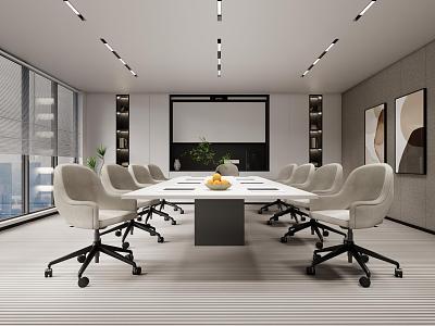 Simple Meeting Room Simple Multi-person Conference Table Simple Training Room 3d model