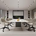 Simple Meeting Room Simple Multi-person Conference Table Simple Training Room 3d model