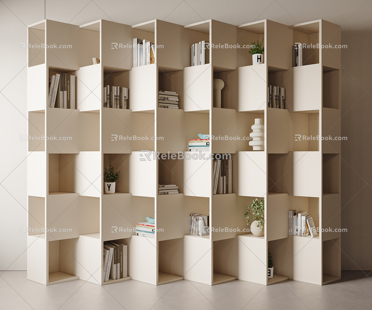 Modern bookcase model