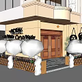 Detached Villa With Wooden Door Courtyard Green Plants And Decorative Lighting