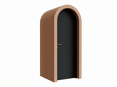 single door arched door arched door arched red brick 3d model