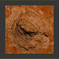 Orange Textured Terrain Model With Elevated Structure And Detailed Surface Features 3d model