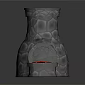 Gray Stone Texture Fireplace With Red Flame Inside Rustic Home Decor