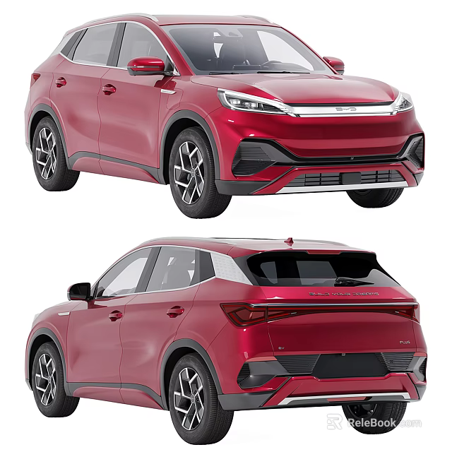 Red SUV Car Front And Rear View 3d model