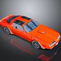 Orange Sports Car With Sleek Design Black Roof Shiny Exterior And Reflective Surface