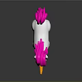 Adorable White Unicorn Toy With Pink Mane Tail Yellow Horn Hooves And Smiling Face