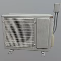 Air Conditioner Fan Outdoor Unit With Metal Grille Side Panel And Connected Cable Mounting Brackets