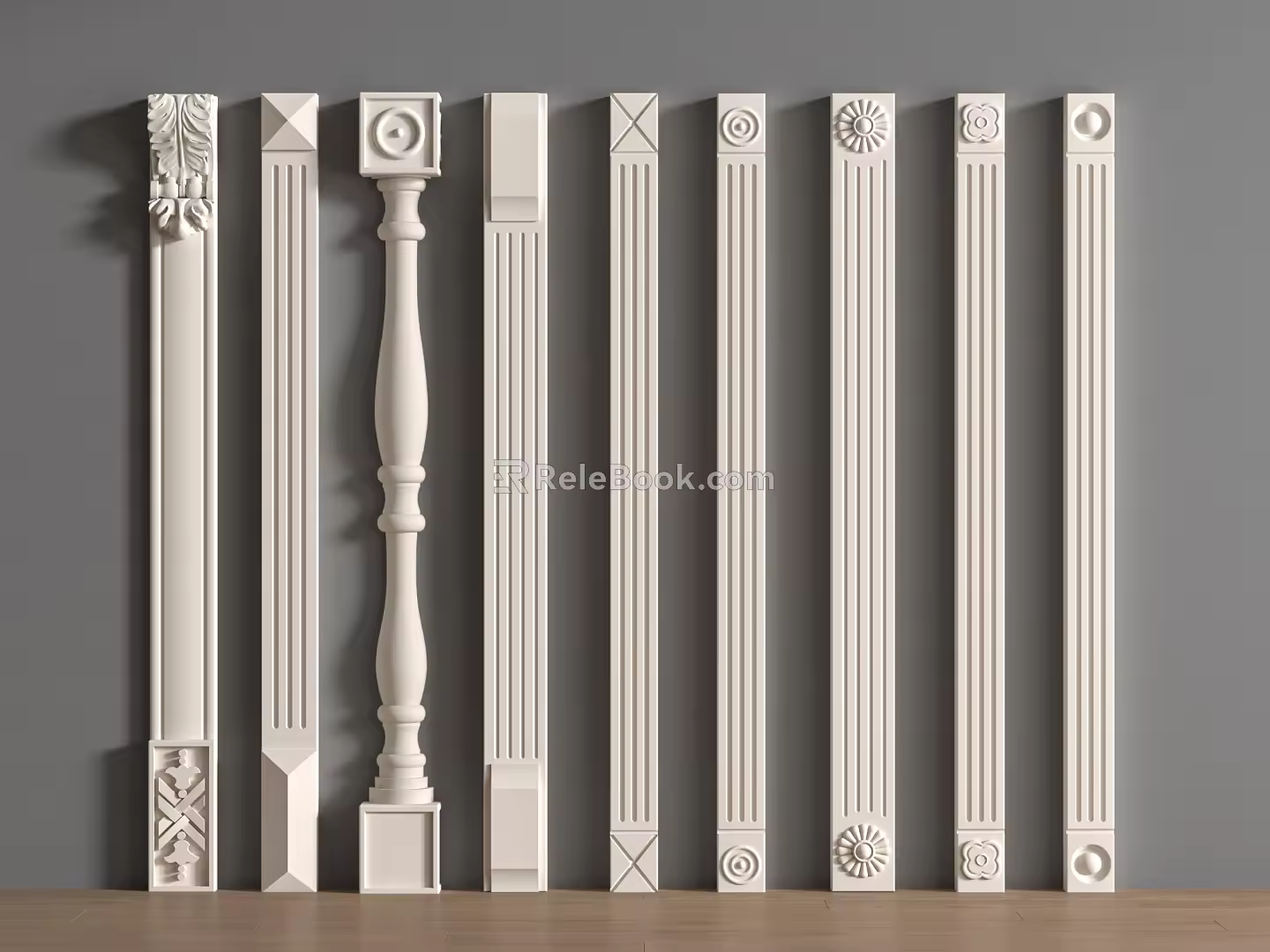 European Column Roman Column Gypsum Column Gypsum Line Cylindrical Square Column 3d model